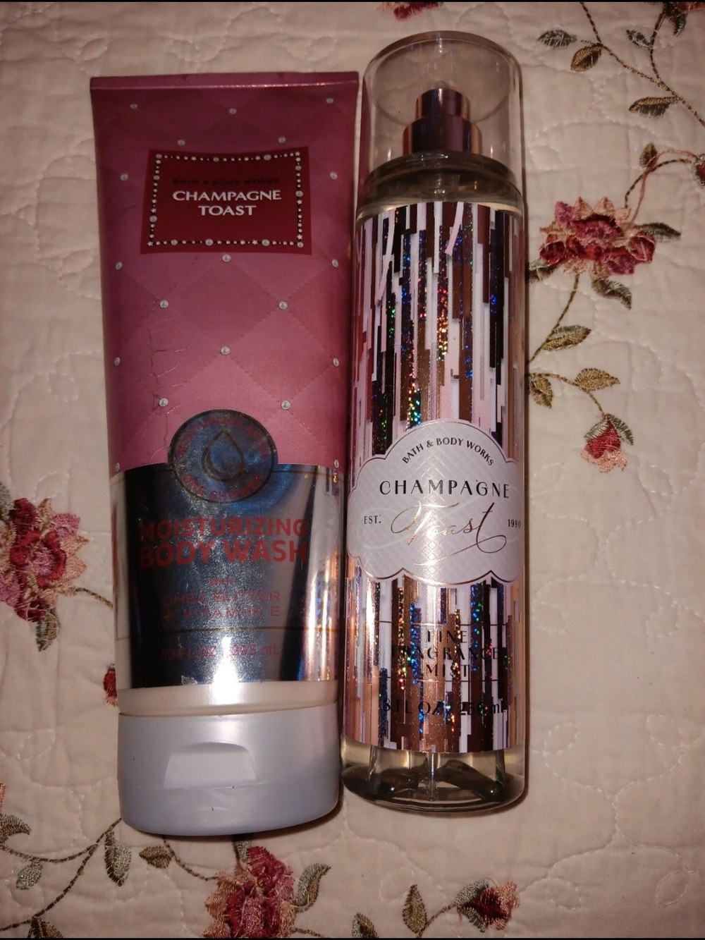 Bath & Body Works Champagne Toast Body Wash & Fine Fragrance Mist - Pink, Gold